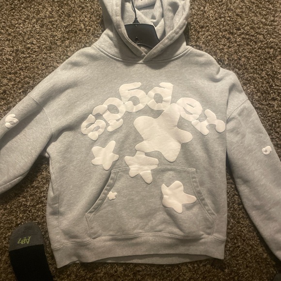 Sp5der Other - Spyder Gray Hoodie with White Accents
